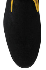 $550 Sartorio Napoli Black Suede Tuxedo Shoes - (SA327258) - Parent