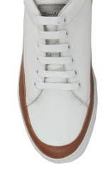 $575 Sartorio Napoli White Calf Leather Sneakers - (SA327253) - Parent