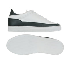 $575 Sartorio Napoli White Calf Leather Sneakers - (SA327254) - Parent