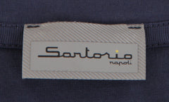 $400 Sartorio Napoli Blue Solid Crewneck Cotton T-Shirt - - (SA415264) - Parent