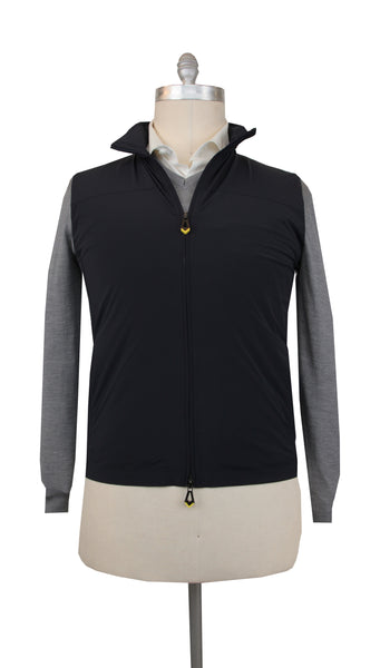 $2250 Sartorio Napoli Dark Blue Nylon Solid Jacket Vest - (SA9420241) - Parent