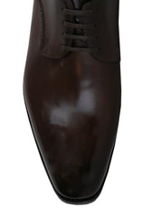 $2500 Santoni Dark Brown Leather Plain Toe - (MV328266) - Parent