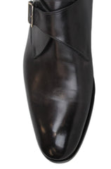 $2600 Santoni Dark Gray Single Monk Strap Shoes - (ST59261) - Parent