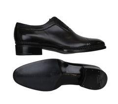 $2810 Santoni Black Leather Cap Toe - (MV328267) - Parent