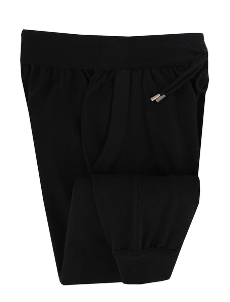 $1725 Svevo Parma Black Solid Cashmere Sweatpants - (SV415261) - Parent