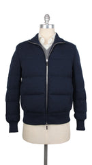 Svevo Parma Dark Blue Cashmere Puffer Jacket - (SV814231) - Parent