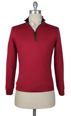 Svevo Parma Red Cashmere Blend 1/4 Zip Sweater - (SV823233) - Parent