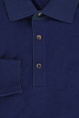 Svevo Parma Dark Blue Wool 1/4 Button Polo Sweater - (SV39238) - Parent