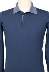 Svevo Parma Navy Blue Solid Wool Polo - (SV114231) - Parent