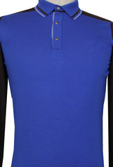 $800 Svevo Parma Blue Wool 1/4 Button Polo Sweater - (SV419253) - Parent