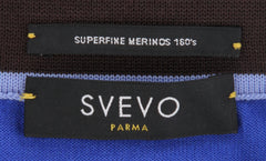 $875 Svevo Parma Blue Wool 1/4 Zip Polo Sweater - (SV419255) - Parent