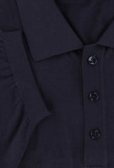 $775 Svevo Parma Dark Blue Solid Silk Polo - (SV9302616) - Parent