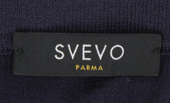 $775 Svevo Parma Dark Blue Silk 1/4 Button Polo Sweater - (SV4242511) - Parent