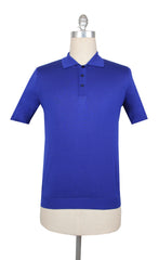 $775 Svevo Parma Blue Silk 1/4 Button Polo Sweater - L/52 - (SV424254)