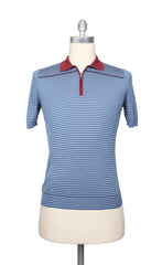 Svevo Parma Blue Striped Silk Polo - Small/48 - (SV416223)