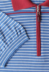 Svevo Parma Blue Striped Silk Polo - (SV416223) - Parent