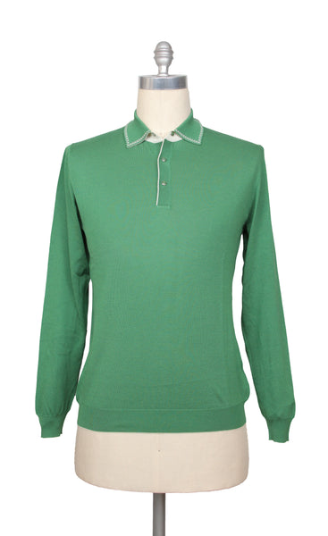 Svevo Parma Green Silk Blend Polo Sweater - (SV316202312) - Parent