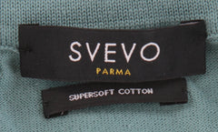 $600 Svevo Parma Light Green Cotton 1/4 Zip Polo Sweater - (SV4192510) - Parent