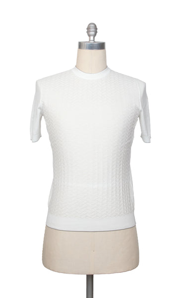 Svevo Parma White Cotton Crewneck Sweater - (SV48221) - Parent