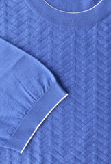 Svevo Parma Blue Cotton Crewneck Sweater - (SV482216) - Parent