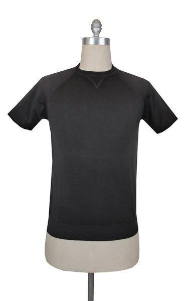 $575 Svevo Parma Dark Gray Cotton Crewneck Sweater - (SV424252) - Parent