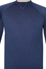$600 Svevo Parma Blue Cotton Crewneck Sweater - (SV4192514) - Parent