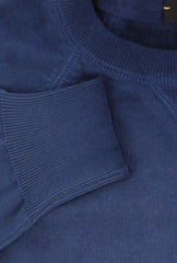 $600 Svevo Parma Blue Cotton Crewneck Sweater - (SV4192514) - Parent