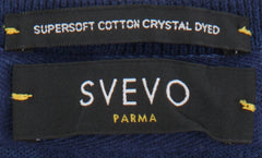 $600 Svevo Parma Blue Cotton Crewneck Sweater - (SV4192514) - Parent