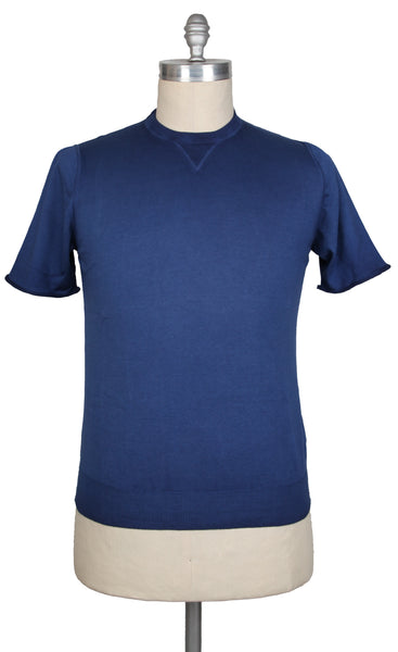 Svevo Parma Blue Cotton Crewneck Sweater - (CA419235) - Parent