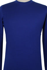 $525 Svevo Parma Blue Cotton Crewneck Sweater - (SV419252) - Parent