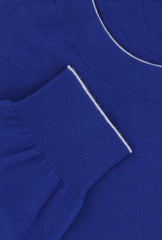 $525 Svevo Parma Blue Cotton Crewneck Sweater - (SV419252) - Parent