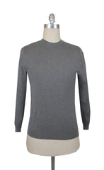 $625 Svevo Parma Gray Cotton Crewneck Sweater - 3XL/58 - (SV215256)
