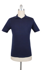 $800 Svevo Parma Dark Blue Silk Polo Sweater - XL/54 - (SV4242512)