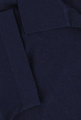$800 Svevo Parma Dark Blue Silk Polo Sweater - (SV4242512) - Parent