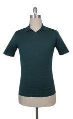 $725 Svevo Parma Green Cotton V-Neck Polo Sweater - S/48 - (SV2152521)