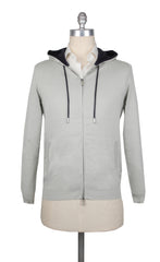Svevo Parma Light Gray Cotton Hooded Sweater - (SV810234) - Parent