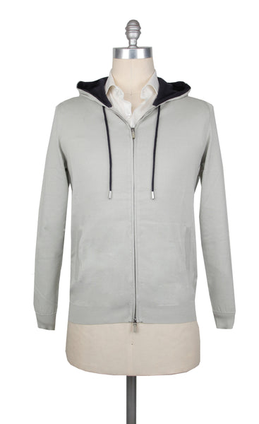 Svevo Parma Light Gray Cotton Hooded Sweater - (SV810234) - Parent