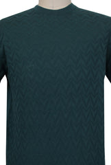 $750 Svevo Parma Dark Green Cotton Crewneck Sweater - (SV425243) - Parent
