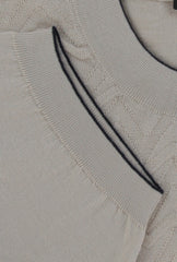 $750 Svevo Parma Beige Cotton Crewneck Sweater - (SV425241) - Parent