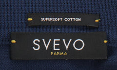 $675 Svevo Parma Navy Blue Cotton Polo Sweater - (SV4242513) - Parent