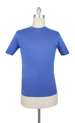 $500 Svevo Parma Blue Cotton Crewneck Sweater - XL/54 - (SV424259)