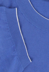 $500 Svevo Parma Blue Cotton Crewneck Sweater - (SV424259) - Parent
