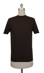 $600 Svevo Parma Dark Brown Cotton Crewneck Sweater - (SV4252416) - Parent