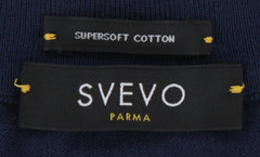 $600 Svevo Parma Dark Blue Cotton Crewneck Sweater - (SV4252418) - Parent