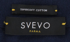 $600 Svevo Parma Dark Blue Cotton Crewneck Sweater - (SV4252418) - Parent