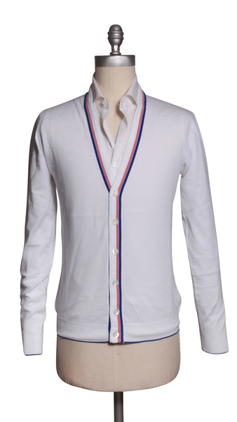 Svevo Parma White Cotton V-Neck Cardigan - (SV10620211) - Parent