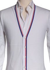 Svevo Parma White Cotton V-Neck Cardigan - (SV10620211) - Parent