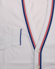 Svevo Parma White Cotton V-Neck Cardigan - (SV10620211) - Parent