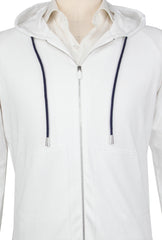 Svevo Parma White Cotton Blend Hooded Sweater - (SV810232) - Parent