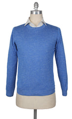Svevo Parma Blue Silk Blend Crewneck Sweater - 3XL/58 - (SV10192216)
